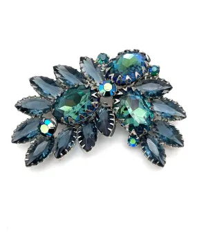 【USA輸入】ヴィンテージ ブルー グリーン ビジュー ブローチ/Vintage Blue Green Bijou Brooch