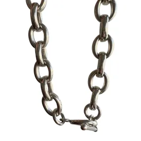 V I N T A G E // over 100g club / sterling silver chunky heavy cable toggle chain / 18.5 - 19, 103g