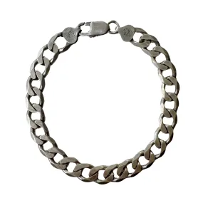 V I N T A G E // slinky curb / sterling silver RCI Italy curb chain bracelet / 8.75, 19g