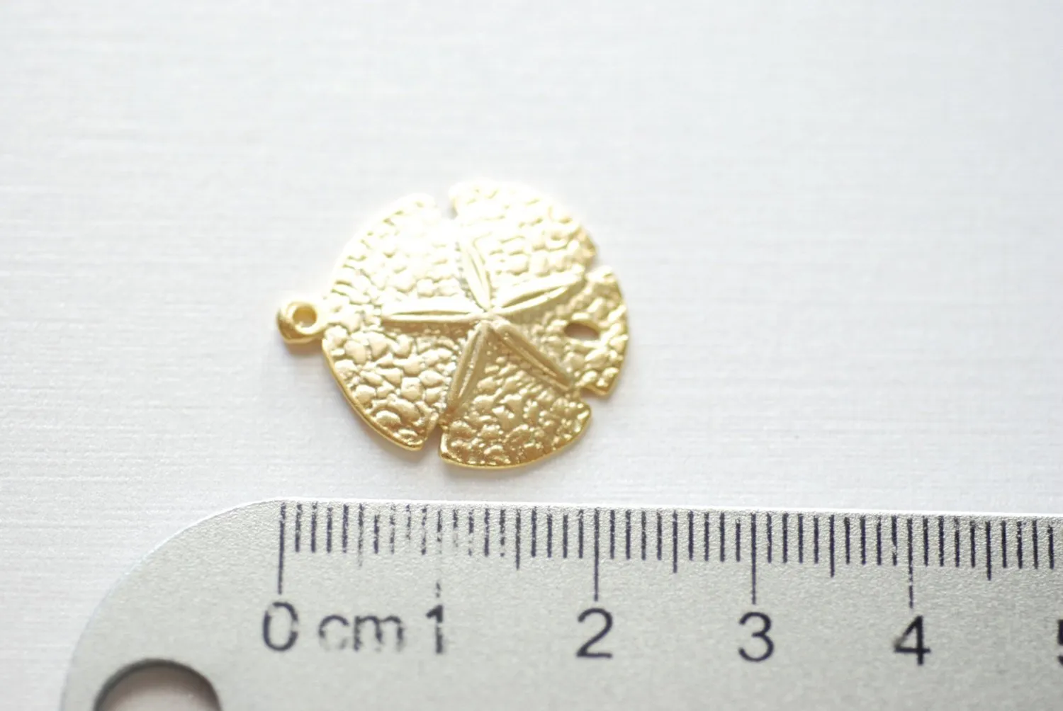 Vermeil Sand Wholesale Dollar Charms -18k gold over sterling silver, Matte Sand Dollar, Nautical Beach themed Charms  134