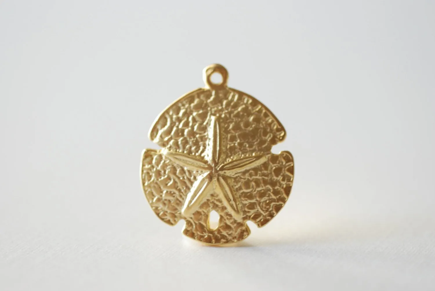 Vermeil Sand Wholesale Dollar Charms -18k gold over sterling silver, Matte Sand Dollar, Nautical Beach themed Charms  134