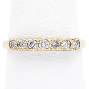 Vintage 0.28 TCW Diamond 14K Yellow Gold Semi-Eternity Band Ring Size 6.5