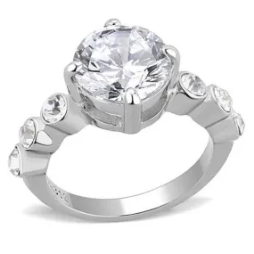 WildKlass Stainless Steel Ring High Polished Women AAA Grade CZ Clear