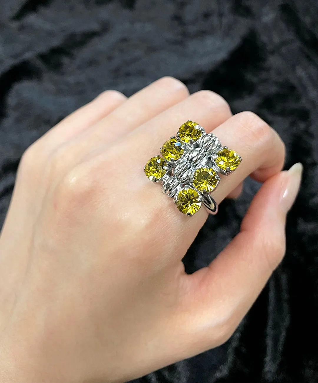 【ドイツ買付】ヴィンテージ SEIBOTH イエロー ビジュー リング/Vintage SEIBOTH Yellow Bijou Ring