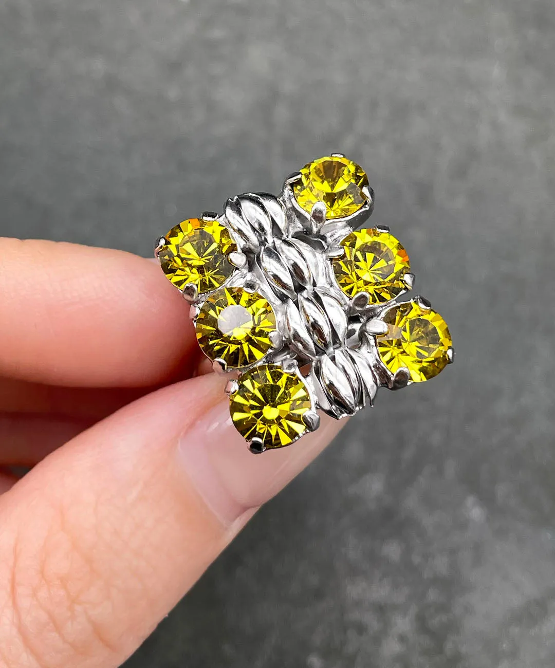 【ドイツ買付】ヴィンテージ SEIBOTH イエロー ビジュー リング/Vintage SEIBOTH Yellow Bijou Ring