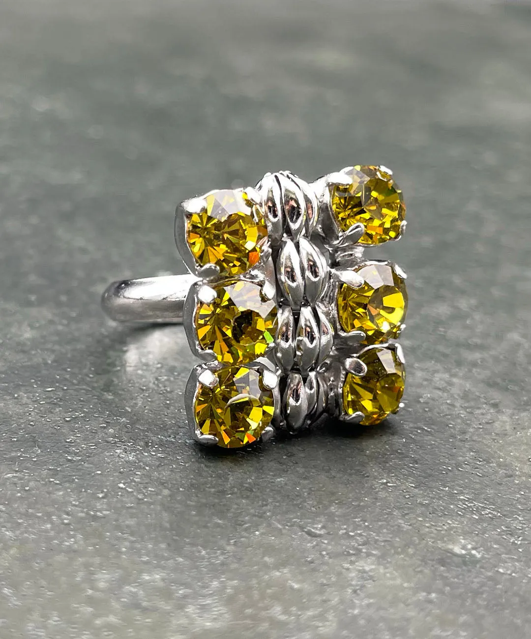 【ドイツ買付】ヴィンテージ SEIBOTH イエロー ビジュー リング/Vintage SEIBOTH Yellow Bijou Ring