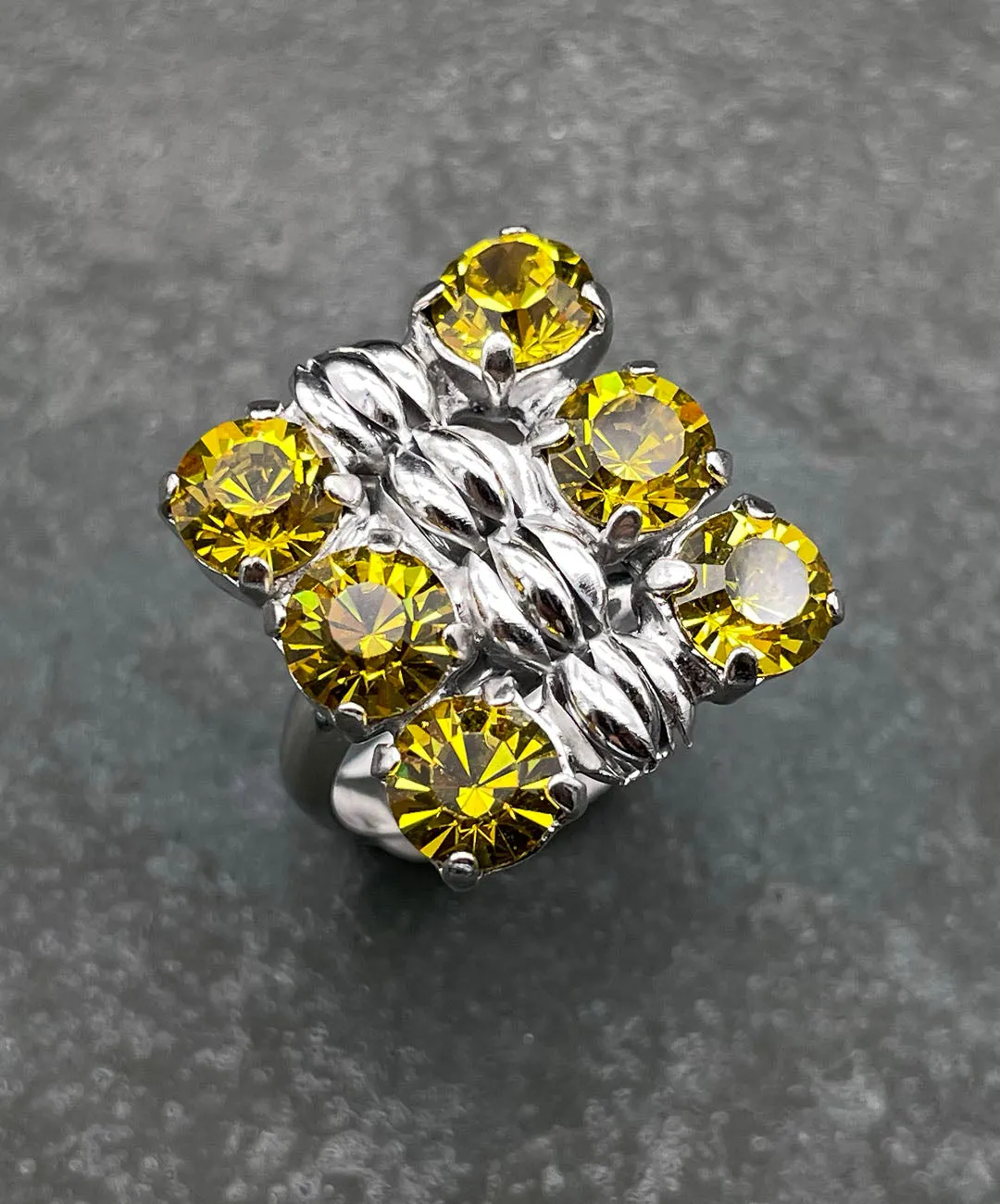 【ドイツ買付】ヴィンテージ SEIBOTH イエロー ビジュー リング/Vintage SEIBOTH Yellow Bijou Ring