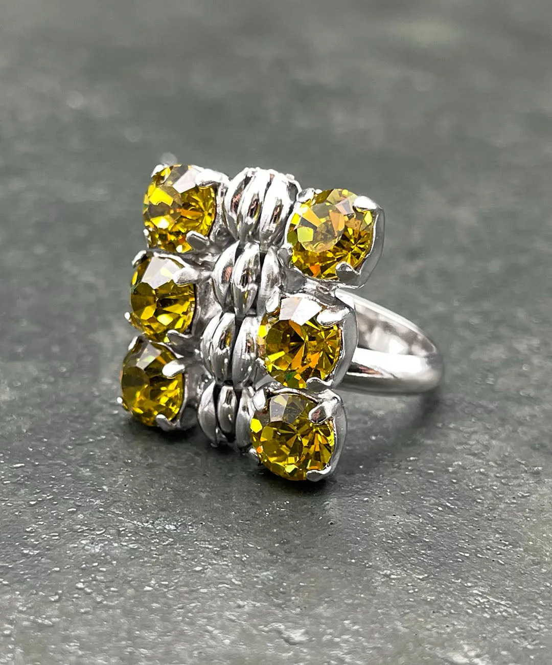 【ドイツ買付】ヴィンテージ SEIBOTH イエロー ビジュー リング/Vintage SEIBOTH Yellow Bijou Ring