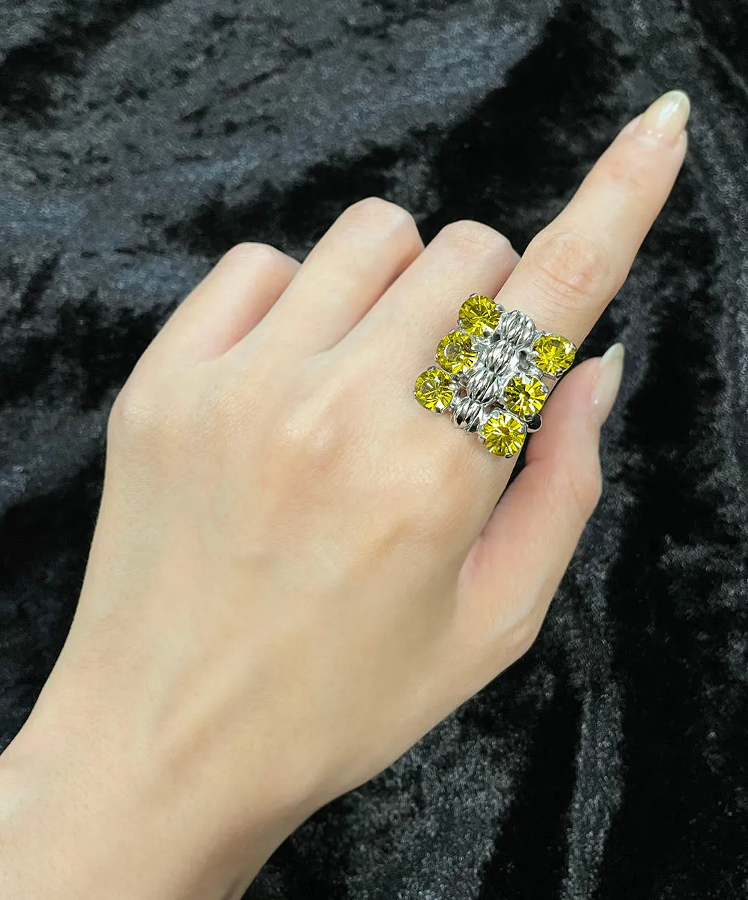 【ドイツ買付】ヴィンテージ SEIBOTH イエロー ビジュー リング/Vintage SEIBOTH Yellow Bijou Ring