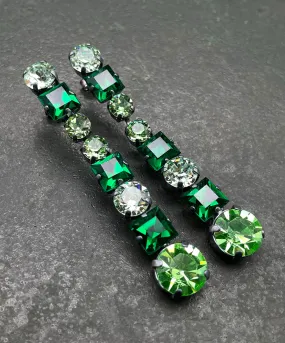 【ドイツ買付】ヴィンテージ SEIBOTH グリーン ビジュー ピアス/Vintage SEIBOTH Green Bijou Post Earrings