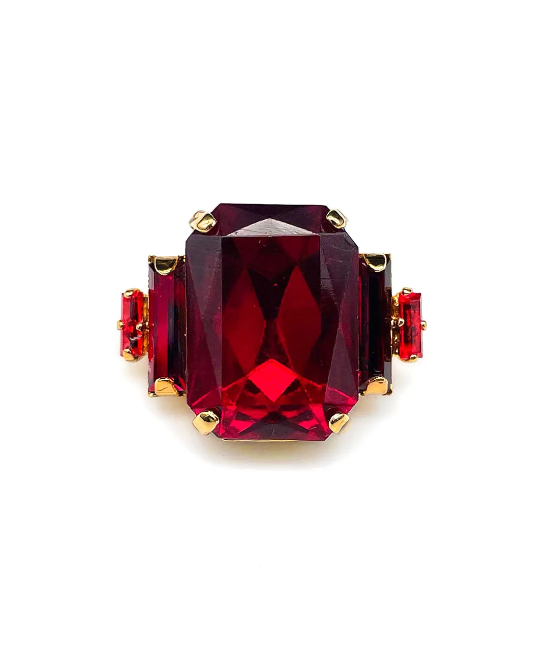 【ドイツ買付】ヴィンテージ SEIBOTH レッド ガラス ミニ ブローチ/Vintage SEIBOTH Red Glass Brooch