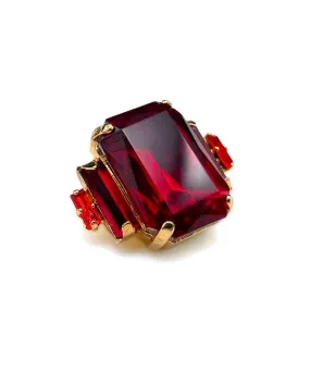 【ドイツ買付】ヴィンテージ SEIBOTH レッド ガラス ミニ ブローチ/Vintage SEIBOTH Red Glass Brooch