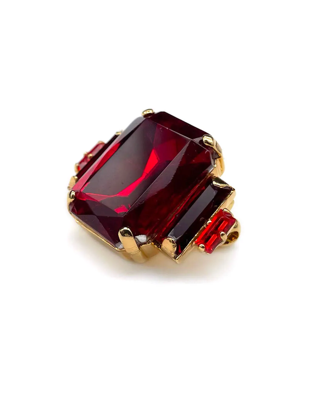 【ドイツ買付】ヴィンテージ SEIBOTH レッド ガラス ミニ ブローチ/Vintage SEIBOTH Red Glass Brooch