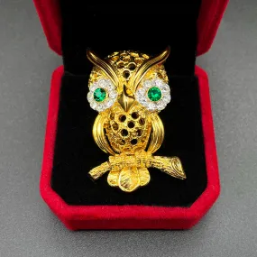 【フランス輸入】ヴィンテージ SPHINX フクロウ ビジュー ブローチ/Vintage SPHINX Owl Bijou Brooch