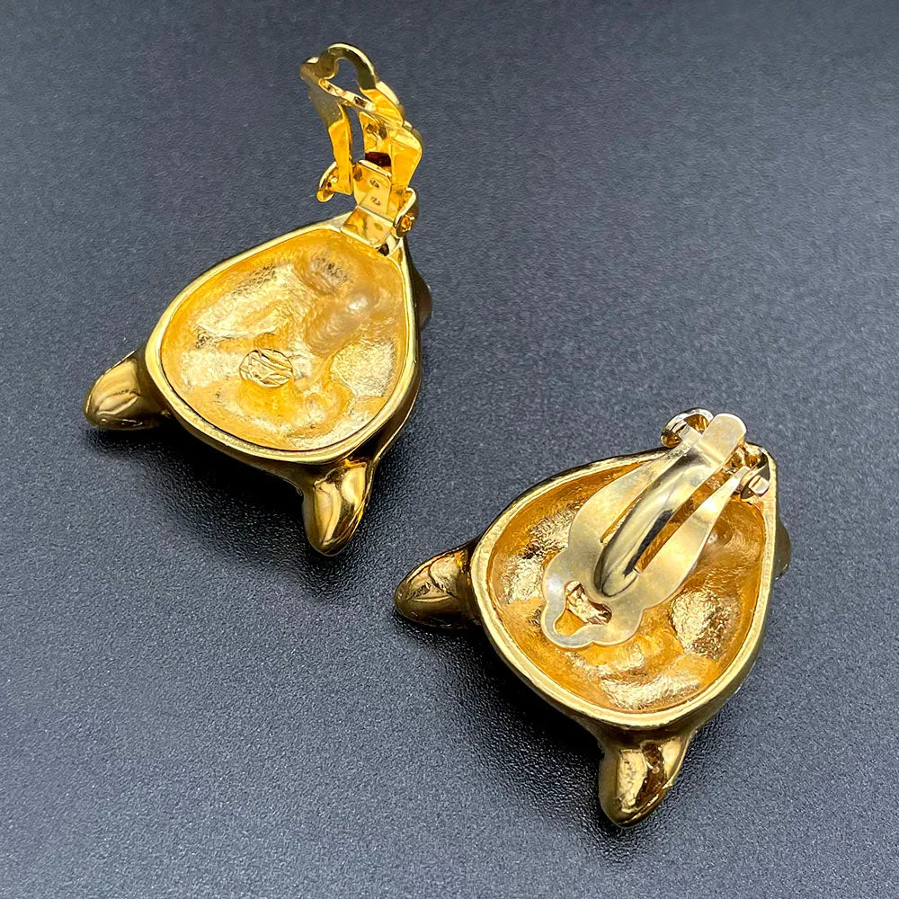 【フランス輸入】ヴィンテージ パンサー パヴェ イヤリング/Vintage Panther Pave Clip On Earrings